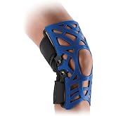 DonJoy Reaction Web Knee Support Brace with Compression Undersleeve, Absorbs Shock to Relive Pain - Blue, Medium/Large