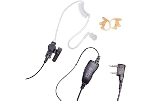 BTECH QHM07 Platinum Series Noise-Cancelling Earpiece with in-line PTT & Microphone for K1 Radios Like BaoFeng, Kenwood Radios (Includes Earmolds and Earbud, 1 Pack)