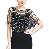 HEYXI Women's 1920s Beaded Shawl Wrap Evening Cape Shawl for Evening Dresses