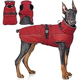 QBLEEV Warm Dog Jacket - Reflective, Adjustable Winter Coat with Turtleneck for Cold Weather, Waterproof Fleece Snowsuit for Small, Medium, Large Dogs