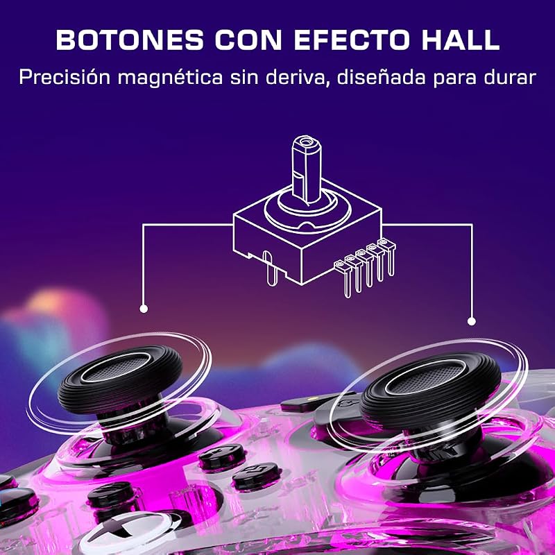 Afterglow Comando RGB Transparente com Fios - Licenciado para Xbox Series XS, Xbox One e Windows - Botões programáveis, gatilhos de efeito Hall, Controlos de Áudio