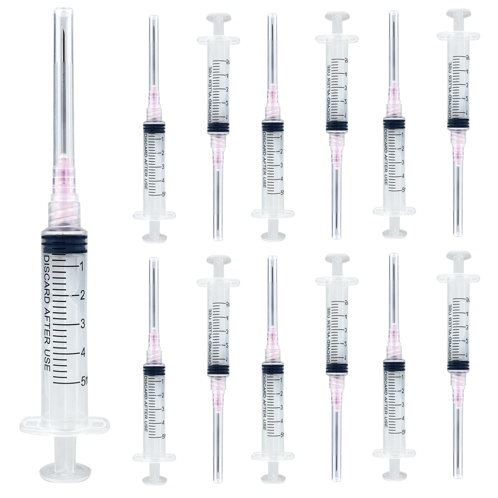 Photo 1 of 100 Pcs-5 ml Luer lock Syringe with 18ga (38mm) Needle, Individually Packaging Disposable Plastic Syringes and Needles for Scientific Labs, Industrial, Animal and Pet Supplies