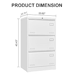 Ball & Cast 3 Drawer Lateral File Cabinet with Lock