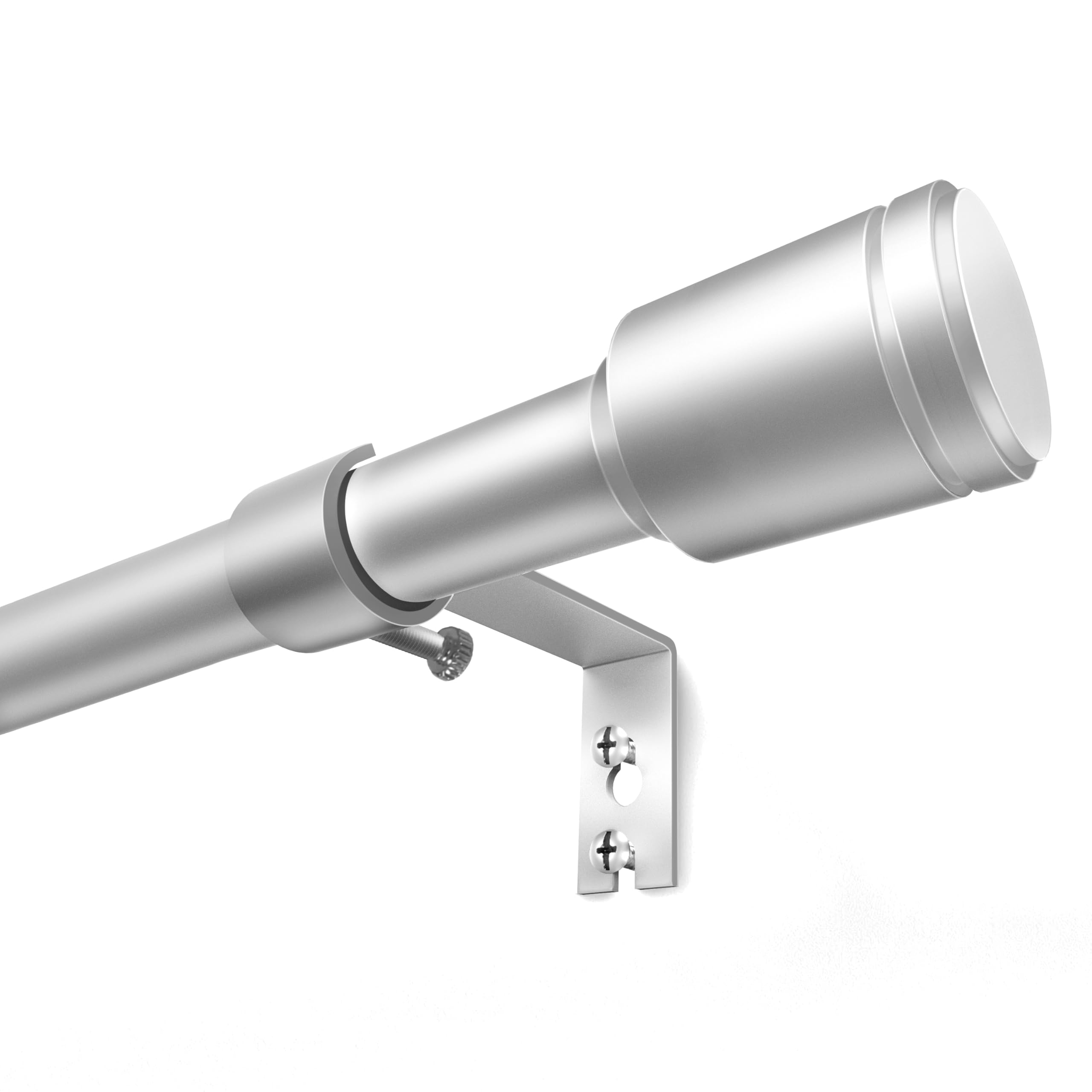 Photo 1 of 5/8” Diameter Curtain Rods 30-60 Inch, for 30-54 Inch Windows, Adjustable Splicing Silver Curtain Rods for Windows with Brackets, Window Rod Long Small Curtains Rod