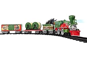 Lionel Battery-Operated Christmas Vacation Toy Train Set with Locomotive, Train Cars, Track & Remote with Authentic Train Sounds, & Lights for Kids 4+
