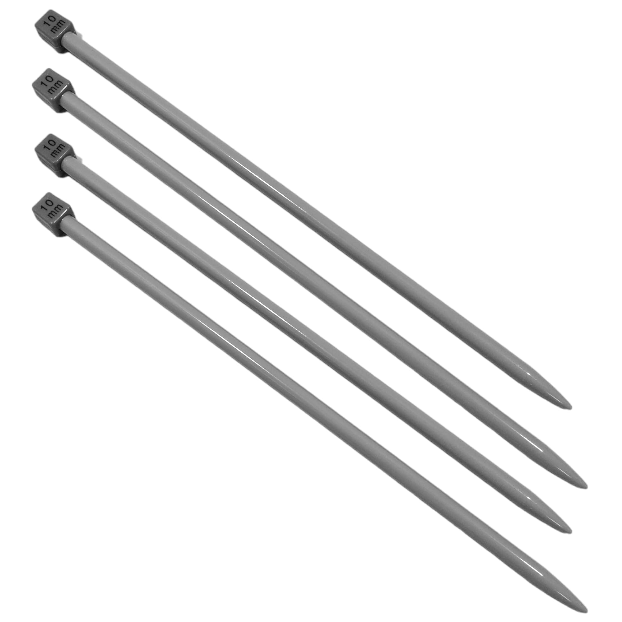 JYC CREATIVE 2 Pairs Knitting Needles 10 mm x 35 cm, Long Needles with Ergonomic Firm Grip Handle, Ideal for Knitting Projects, Suitable for Beginners and Experts (2 Pairs, 10 mm x 35 cm)