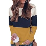 BLENCOT Women's Color Block Crochet Hoodie - Lightweight Striped Pullover Sweater