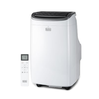 BLACK+DECKER Portable Air Conditioner, 10,000 BTU (6,300 BTU SACC) for Rooms up to 450 Sq. Ft., Portable AC with Follow Me Remote Control and Window Kit, BPACT10WT, White