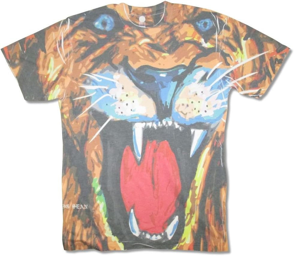 Big Sean Lion All Over Front Print White T Shirt (S)