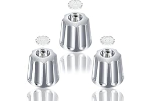 GENERIC 3 Piece Bathtub and Shower Knobs Replacement Kit,12 Tooth Broach Stem,for Price Pfister Tub/Shower Handle,Hot/Cold/Diverter Handles,10s Quick Repair,Durable Metal Material (Polished Chrome)