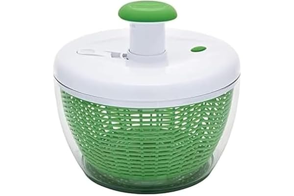 Farberware Easy to use pro Pump Spinner with Bowl, Colander and Built in draining System for Fresh, Crisp, Clean Salad and Produce, 6.6 quart, Green