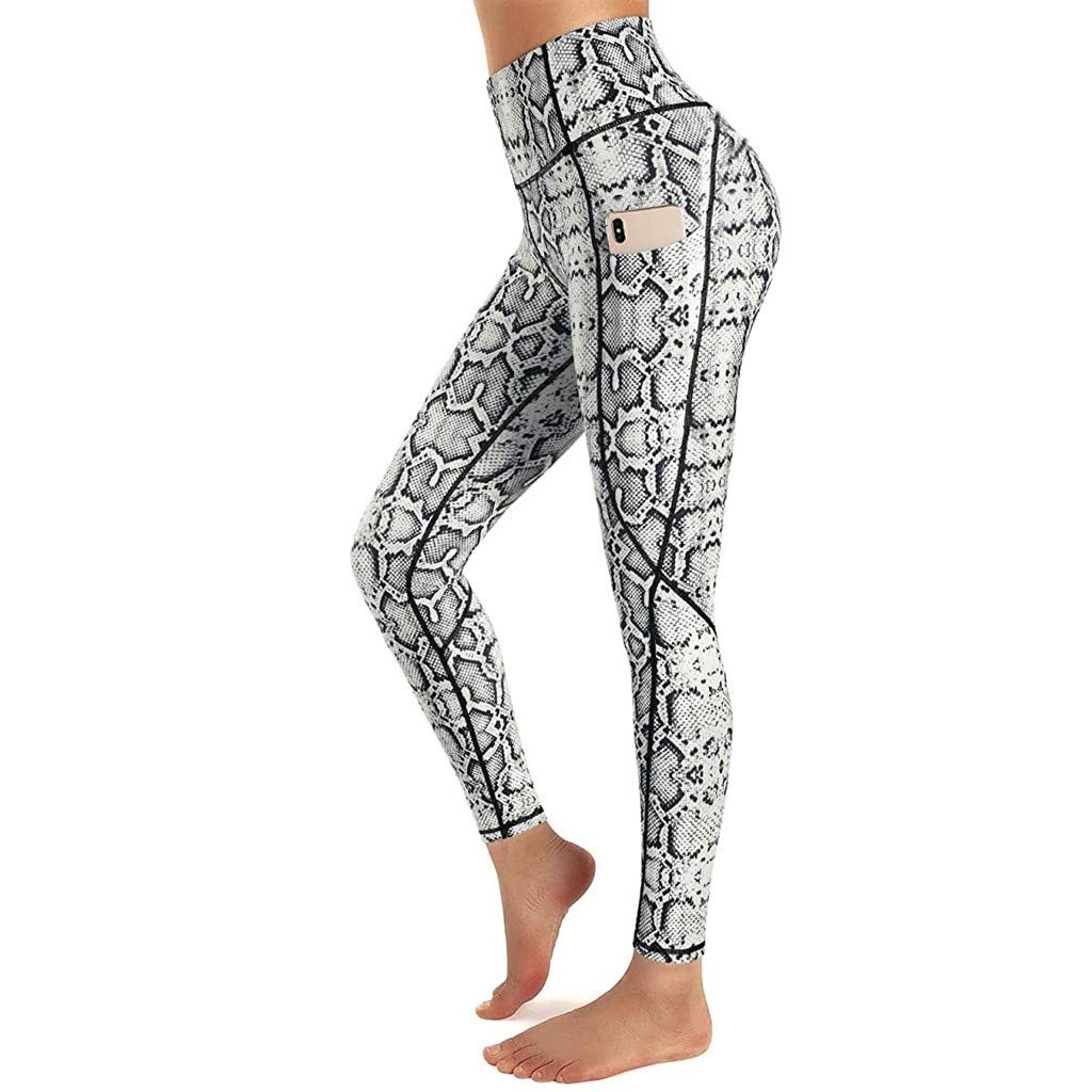 Womens High Waist Yoga Pants Tummy Control Workout Running Yoga Leggings