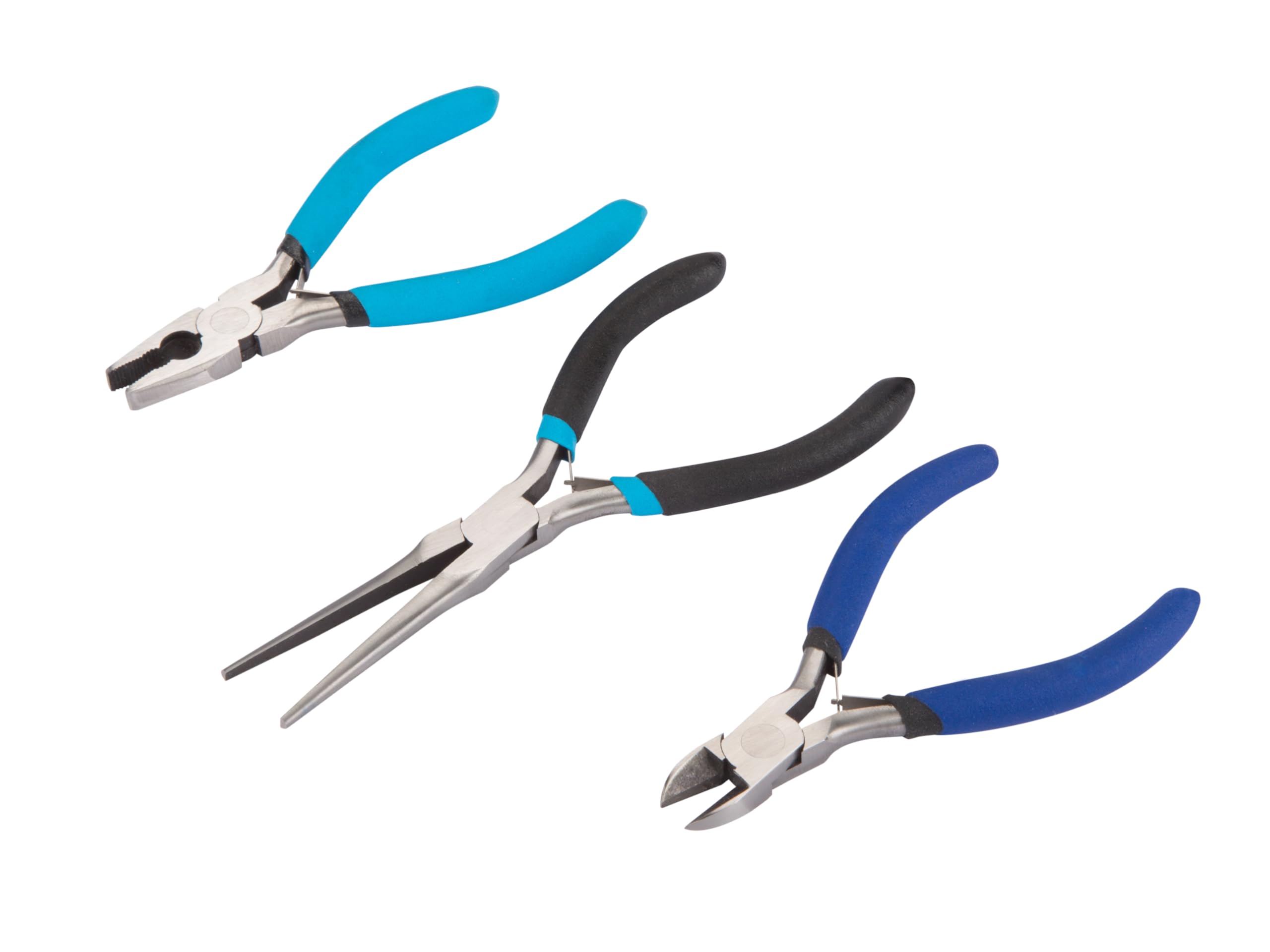 Blue Spot 08512 Combination Mini Plier Set Needle with Side Cut - Blue (3-Piece)