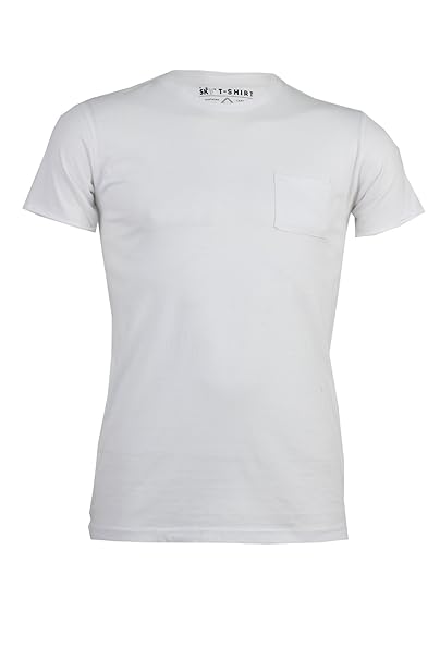 t shirt bianca con taschino