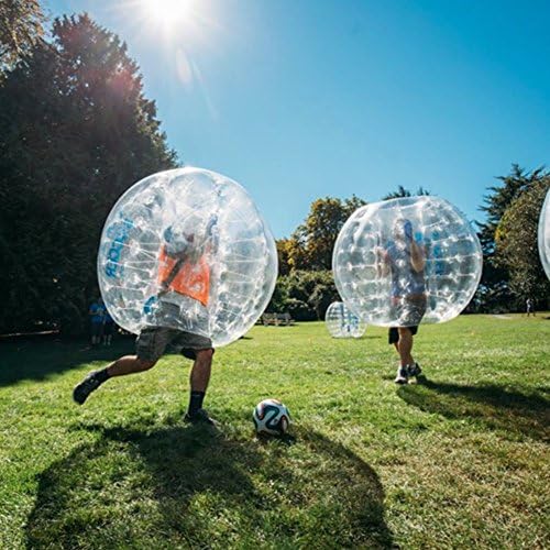 MAARYEE Bumper Ball Human Knocker Bubble Soccer Football 0.8mm PVC Dia 4' (1.2m) for Parties Schools Activities Transparent Clear 1 per Box Transparent Material For Adults and Kids (1 Piece)