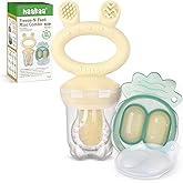 Haakaa Baby Fruit Food Feeder & Mini Freezer Nibble Tray Combo, Breastmilk Popsicle Molds for Baby Cooling Relief, BPA Free S