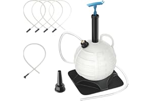 MKING Oil Extractor Pump for Volume 6L - Manual Vacuum Fluid Extractor with 4 Extension Suction Tubes & Brake Bleeding Hose for Boats Lawn-mowers Automotive