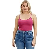 Emmalise Women's Basic Casual Long Camisole Adjustable Strap Cami Layering Top