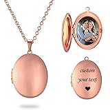 Rose Gold Glossy Oval Lockets Personalized