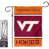 VA Tech Hokies Garden Banner Flag with Flag Pole Stand Set