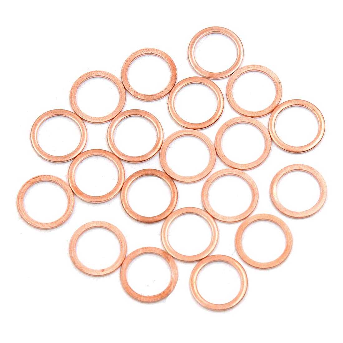 X AUTOHAUX 20 Pcs 10mm Inner Dia Car Copper Washers Flat Sealing Gaskets Rings — image 1