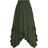 Scarlet Darkness Long Skirts for Women High Waist Renaissance Skirt Maxi Skirt with Pockets