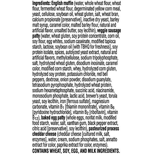 Kellogg's Morningstar Farms Sausage Egg & Cheese Sandwiches - Clean Eating Meals, Vegetarian, Kosher Diary 14.8 oz Box (4 Count)