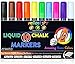 CHALK MARKERS 10-Pack w/Reversible Tip for Non-Porous Chalkboards, Non-Toxic Erasable Water-Based Liquid Chalk Pens for All-Purpose Decorations, Neon Bright Colors for Kids Art, Tip Replacer Included
