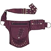 XUELILEU Women Waist Bag Fanny Bag Renaissance Faire Festival Chest Pack with Adjustable Belt Fashion Hip Bum Bag for Running Hiking 00/Red wine