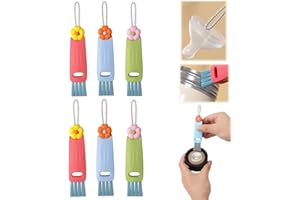 BULL TALE 3in1Cup Lid Cleaning Brush,Portable Cup Lid Gap Cleaning Brush and Multifunctional Cup Water Bottle Cleaning Brush Suitable for Various Cups and Bottles of Home Kitchen Cleaning Tools3P (6Pcs)