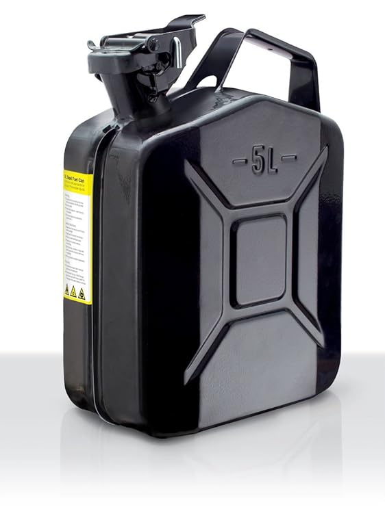 Metal Jerry Can (Fuel can) (5 Litre Black) Amazon.in Car & Motorbike