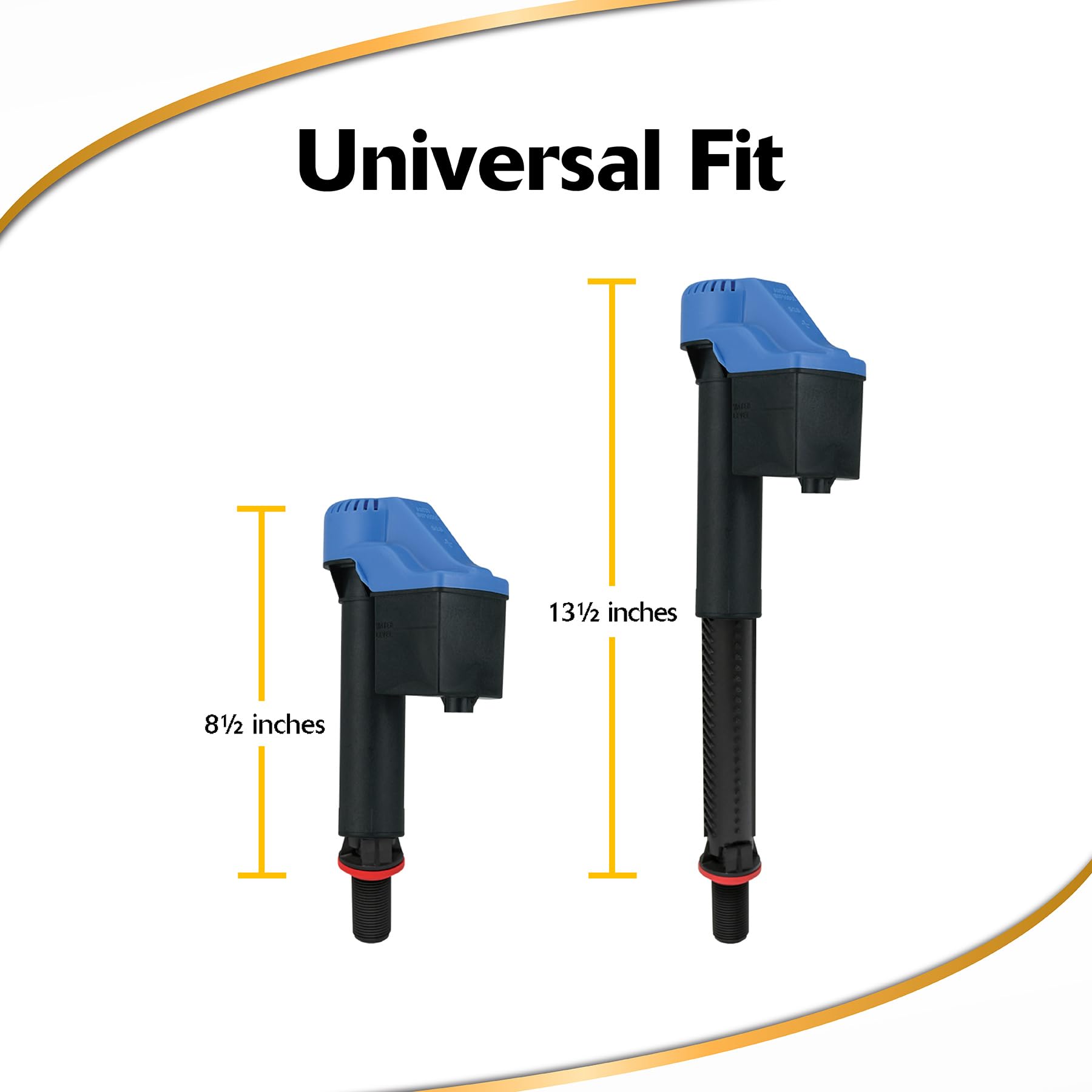 Korky 528T Replacement TOTO Toilet Fill Valve - Fits G-Max and Power Gravity Toilets -Easy to Install -Made in USA, Black