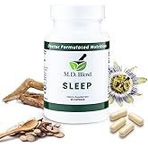 M.D. Blend Sleep - Natural Sleep Aids for Adults with l theanine Supplement, Ashwagandha, Magnesium, Valerian Root, Melatonin - Non-Habit Forming Formula for Rejuvenating - 30 Capsules (Pack of 1)