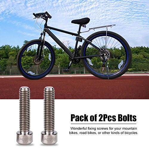 VGEBY 2Pcs Disc Brake Bolts, Titanium Alloy M6 X 25mm Bicycle Screw Bolts for Mountain Bike Brake Caliper (Titanium Color) - Thumbnail 4