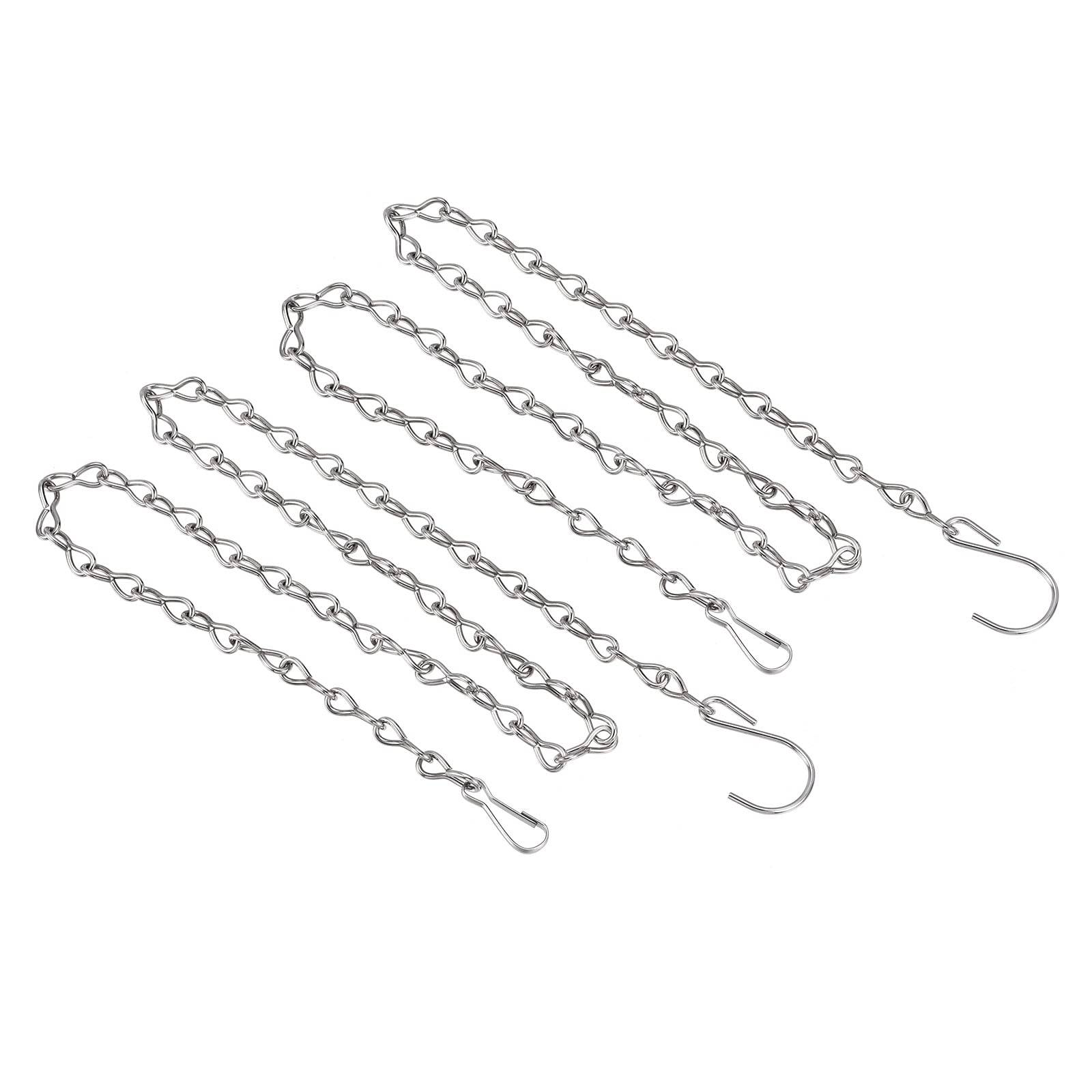 YOKIVE 2 Pcs Hanging Chains, 304 Stainless Steel Extension Link with S Shaped Hook, Great for Flower Pots, Lantern, Ornament (Silver, 35-Inch)