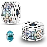LNQOBU Clip/Stopper Beads Charms for Bracelets & Necklaces 925 Sterling Silver for Pandora Snake Chain Bracelets Jewelry Gift for Women