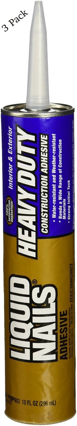 Liquid Nails LN903 10-Ounce Heavy-Duty Liquid Nails Construction Adhesive (3 Pack)