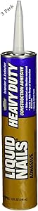 Liquid Nails LN903 10-Ounce Heavy-Duty Liquid Nails Construction Adhesive (3 Pack)