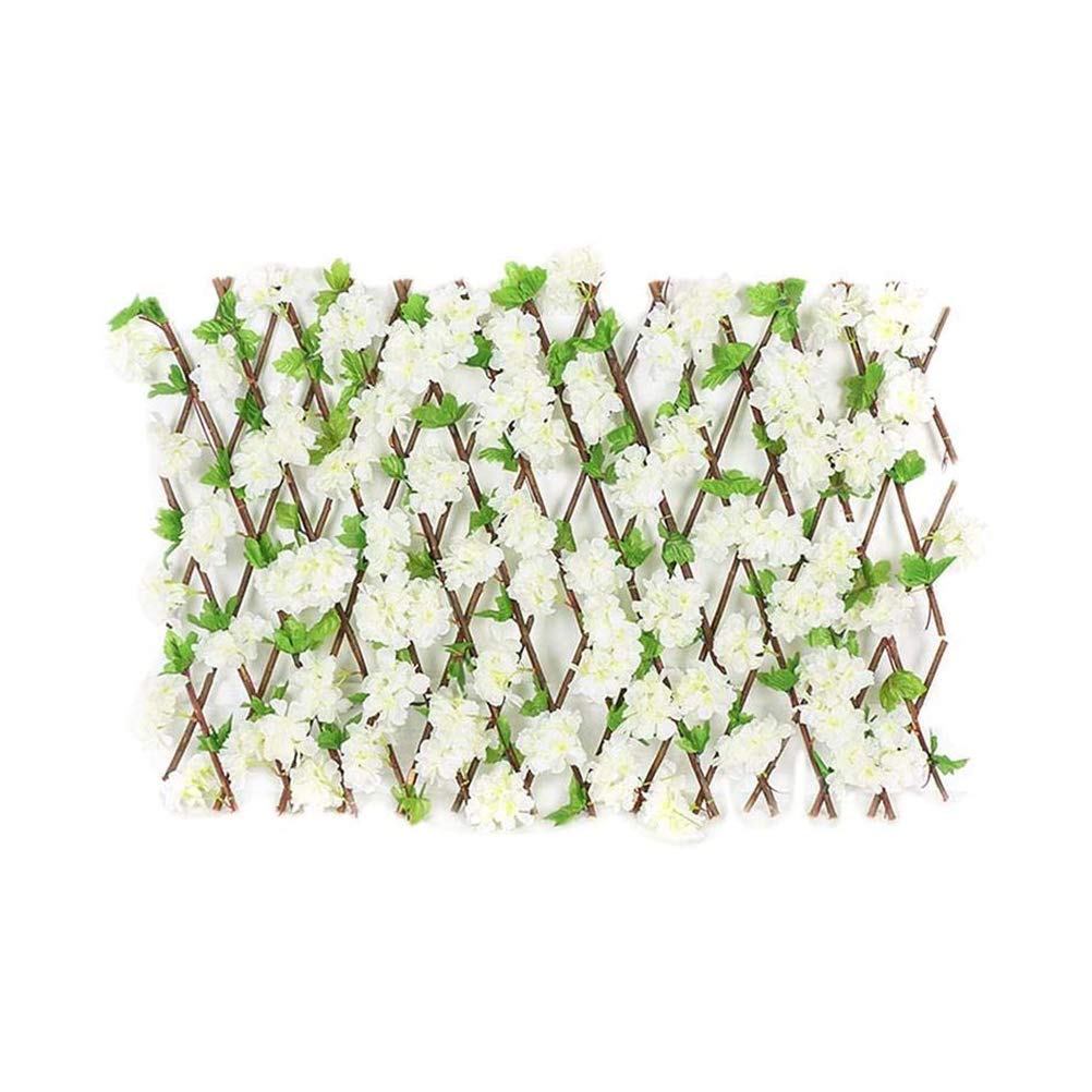 WBTY Wooden Retractable Fence, Artificial Flower Hedge Trellis Privacy Expanding Fence Hedge, Garden Trellis Screen For Outdoor Indoor Backyard Decoration