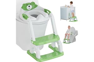 KOYOSNIER Potty Training Seat with Step Stool Ladder, Potty Training Toilet Seat with Soft Seat Splash Guard, Adjustable Height, 2 in 1 Potty Seats for Toddlers Kids Boys Girls