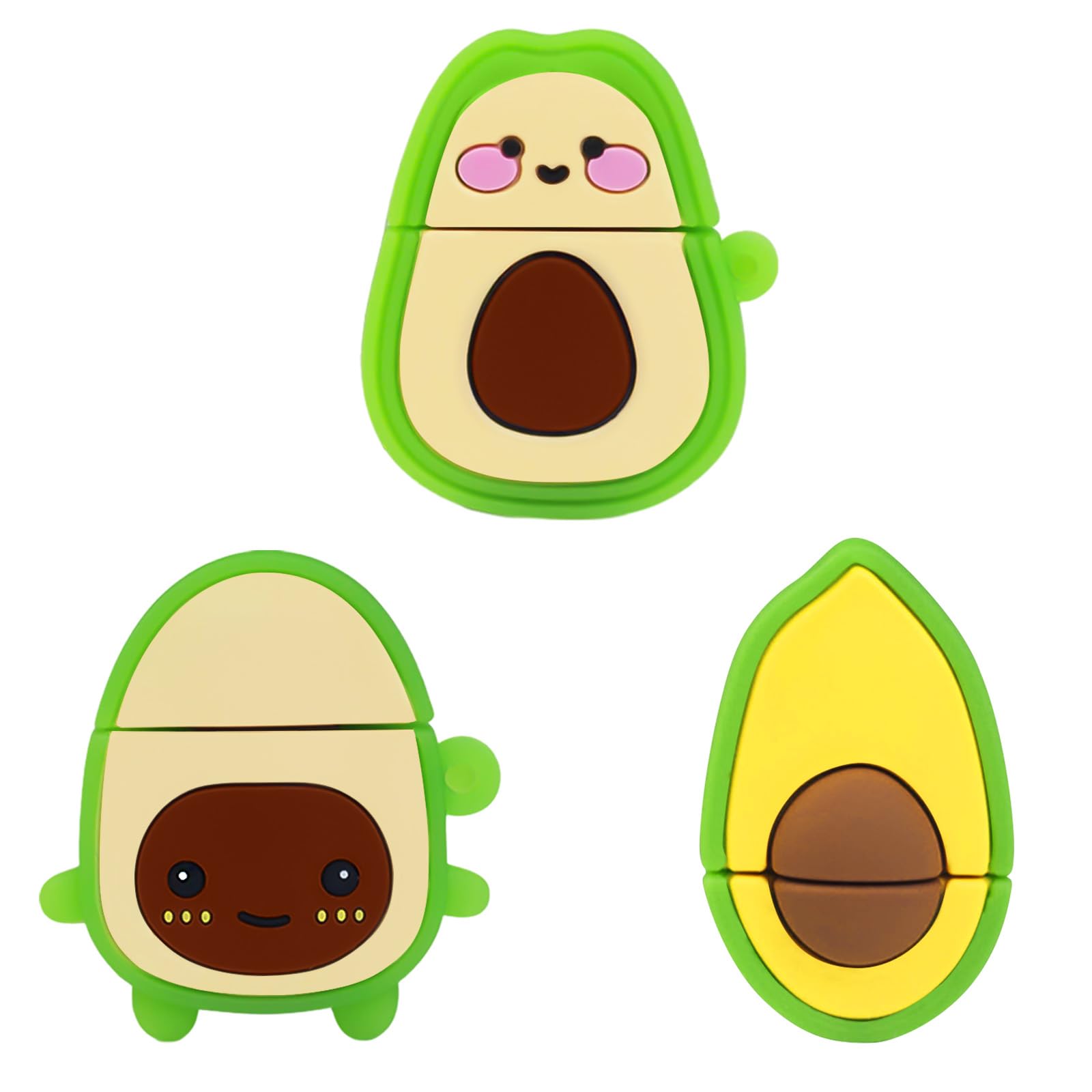 Memory Stick 32GB Cute Avocado-Shaped USB Flash Drive Pack of 3 Pcs Pendrive Gifts for Students and Children — image 1