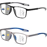 JOON-joon Progressive Multifocus Reading Glasses for Men Women 2 Pairs TR90 Sports Style Comfortable and Flexible Readers