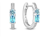 Vinoya 925 Sterling Silver Huggie Earrings for Women Cubic Zirconia Small Huggie Hoop Earrings White Gold Plated Hoop Earrings Fashion Jewelry