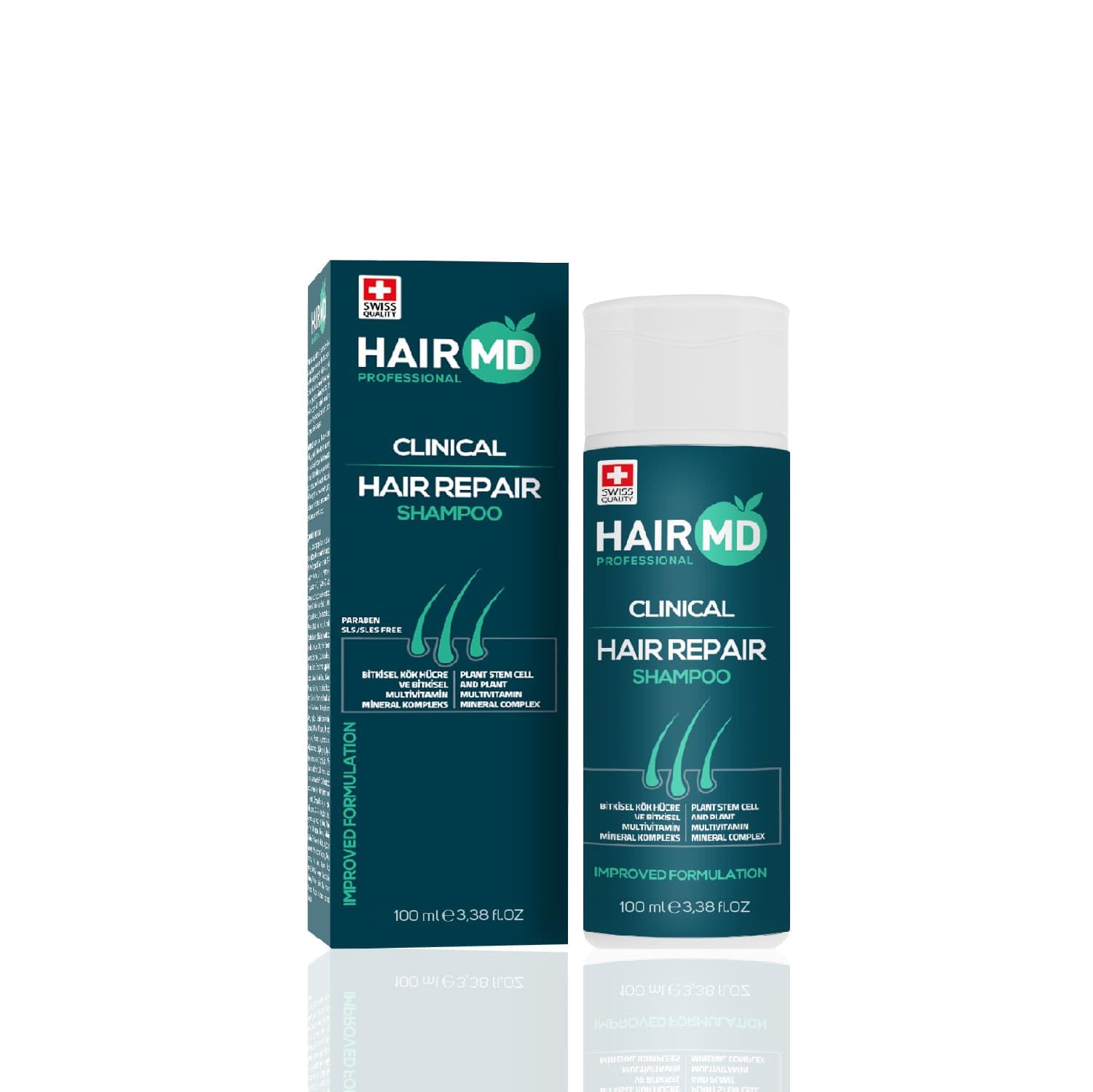HairMD Transplant Clinical Repair Shampoo, 100ml Biotin Shampoo for Hair Growth Protects Post-Transplant Scalp - Reduces Itching and Redness - Prevents Hair Loss