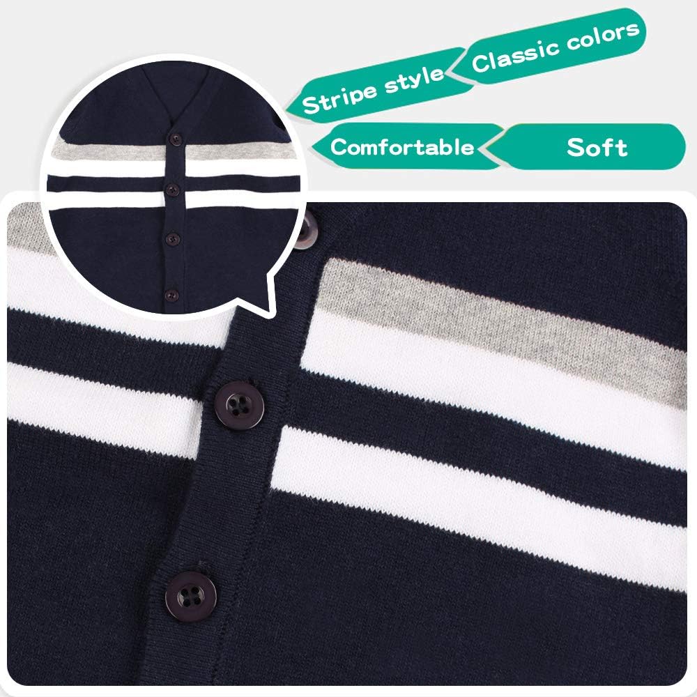 BAVST Baby Button-up Cardigan V-Neck Knit Sweater Boys Toddler Casual Outerwear: Clothing