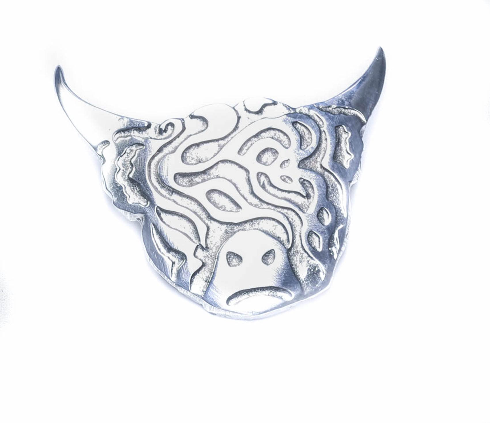 Scottish Highland Cow Pewter Brooch