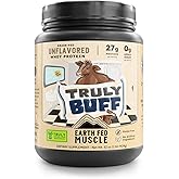 Earth Fed Muscle Truly Buff Truly Grass Fed Whey Protein Isolate - No Artificial Ingredients, Soy Free, Gluten Free, Non-GMO and Hormone Free (2 Pound, 30 Servings, Unflavored)