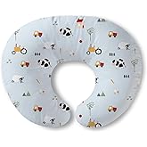 Little Grape Land Nursing Pillow for Breastfeeding, Breathable Breast Feeding Pillow and Positioner with Removable Cover for More Support, Tummy Time and Bottle Feeding Support Pillow, Blue Ranch