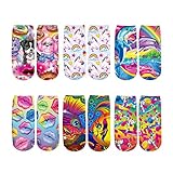Lisa Frank Socks novelty socks 3D Socks Funny Crazy Ankle Socks Value Pack YX GIRL (Lisa Frank)