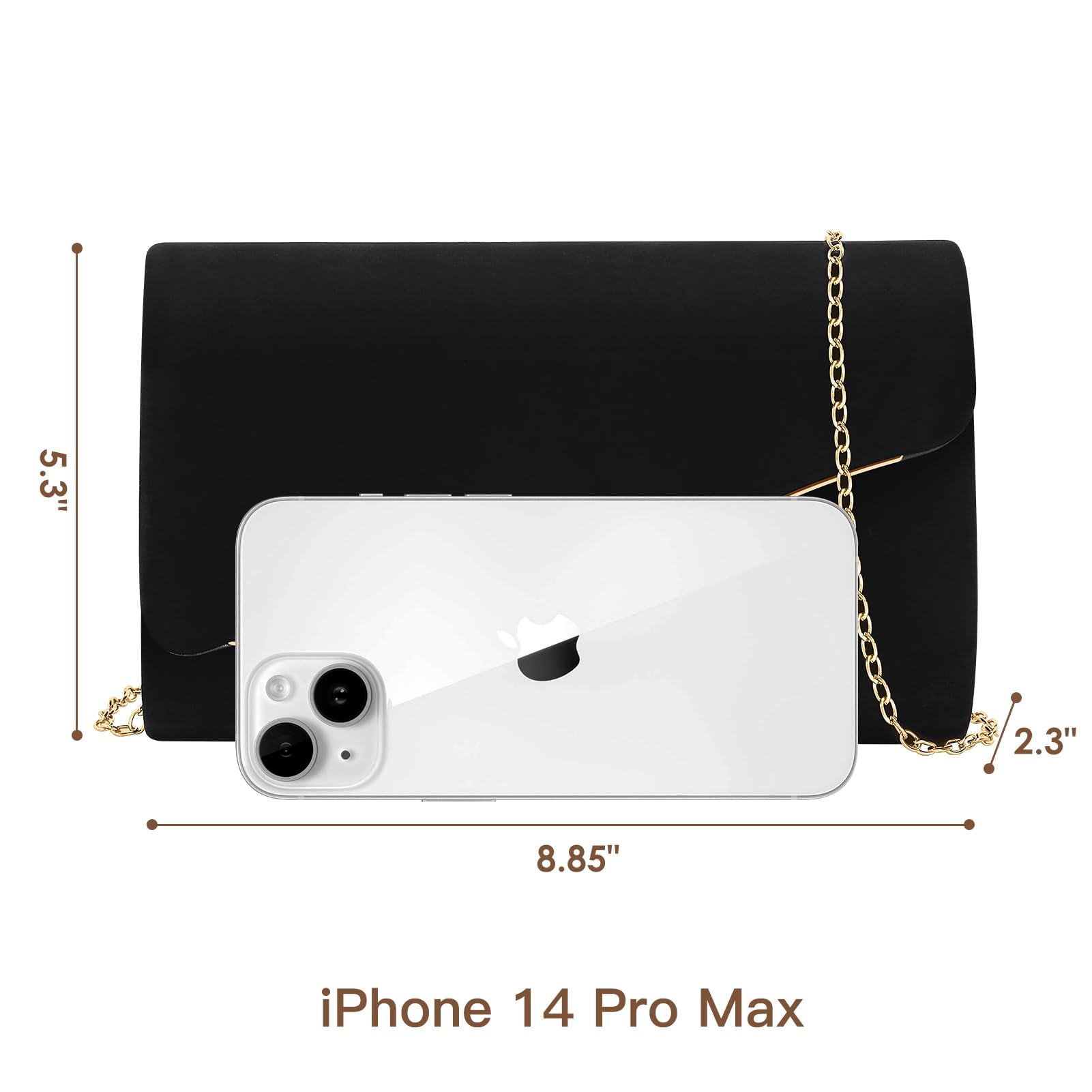 Clutch Purses for Women Evening Bag Faux Suede Formal Party Wedding Cocktail Prom